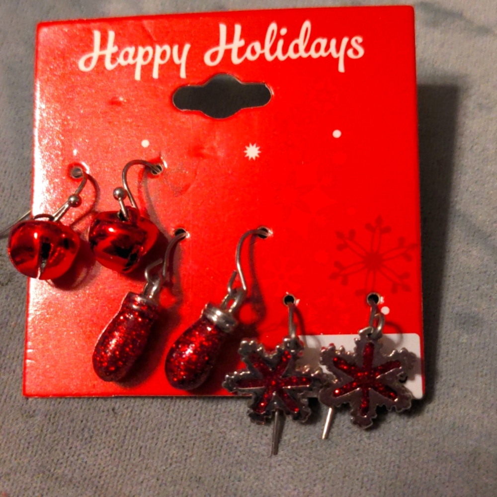 Christmas Earrings 3 pair pierced